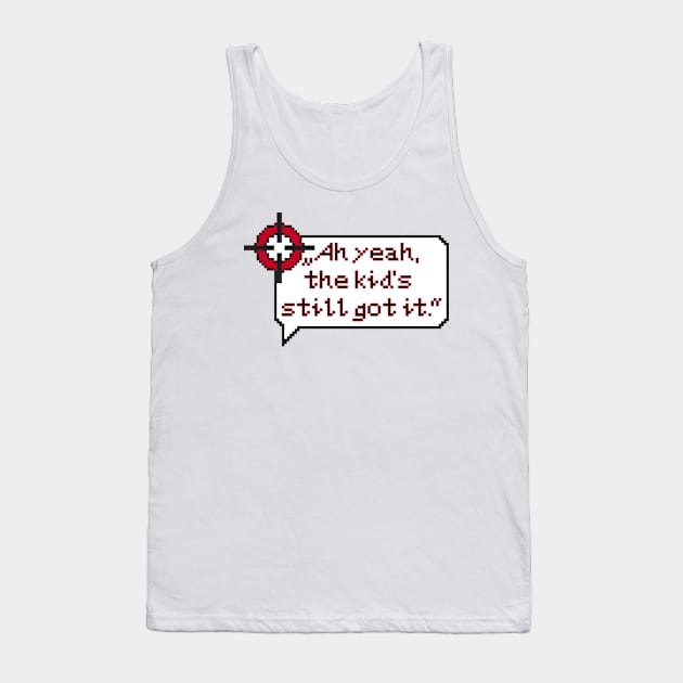 Resident Evil Carlos Oliveira Quote Pixel Art Tank Top by AlleenasPixels